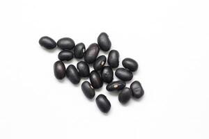 black beans on white background, isolated of black beans seeds photo