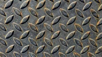 Old rusty steel plates, the surface of which is erupted in an industrial factory photo