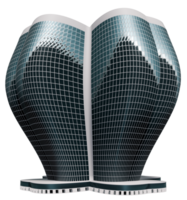 3d model of a modern skyscraper in the shape of a clover png