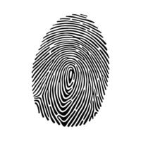 Fingerprint identification security crime forensic thumbprint identity personal unique pattern mark silhouette vector