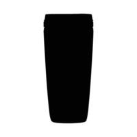 Black silhouette of a glass tumbler drinkware beverage container isolated on white background simple design vector