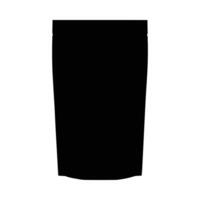 Black container pouch packaging product design blank isolated container mockup presentation template object silhouette vector