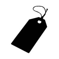 Black tag price label sale discount blank paper design promotion marketing product merchandise shop store silhouette vector