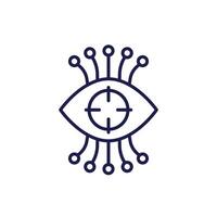 Computer vision line icon with an eye vector