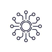 hub icon, line design vector