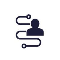 user journey icon on white with customer or client vector