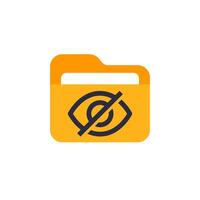 hidden folder icon on white, flat design vector