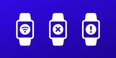 connect or disconnect smart watch icons for apps vector
