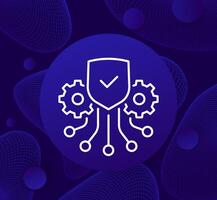 security, data protection management icon, line design vector