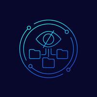 hidden folders icon, linear design vector