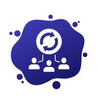 Staff rotation, employee icon with people vector