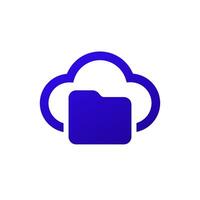 cloud folder pictogram on white vector