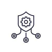 security management line icon with shield vector