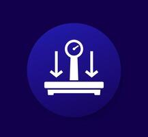 platform scales icon, weight machine pictogram vector