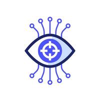 Computer vision, visual recognition icon vector