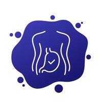 stomach health line icon, linear design vector