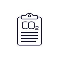 co2 report line icon on white vector
