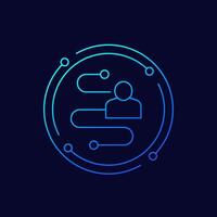 user journey icon in linear design vector