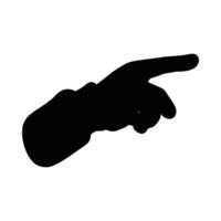 Silhouette of a hand pointing direction on a white background simple illustration vector