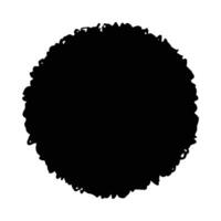 Abstract black scribbled circle shape with rough edges against white background vector
