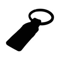 Silhouette key ring keychain accessory metal design style fashion identity personal object black shape vector