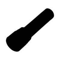 Black flashlight light illumination equipment tool dark handheld portable bright lighting power source design silhouette vector