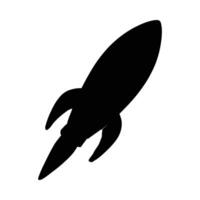 Black and white grunge style rocket ship isolated on white background for conceptual design vector