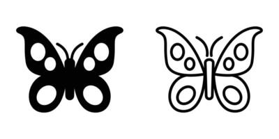 Simple butterfly icons. Monarch or chameleon symbols. Flying insect silhouettes isolated on white background. vector