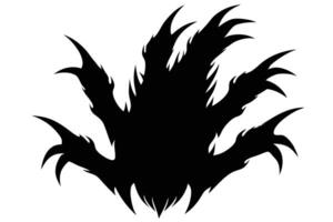 Silhouette of Abstract Spiky Shape with Multiple Protrusions, Black on White Background vector