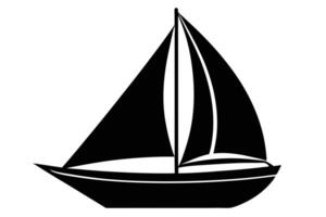Silhouette of Sailboat on White Background Nautical Vessel, Sailing Adventure, Minimalist Design vector