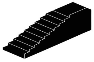 Isometric View of Black Steps with White Risers on White Background Illustration vector