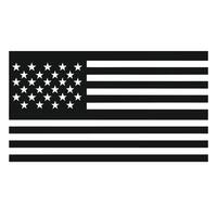 Stylized American Flag with White Stars and Stripes in Black and White Graphic vector