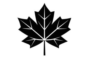 Stylized Silhouette of a Single Maple Leaf on White Background Illustration vector