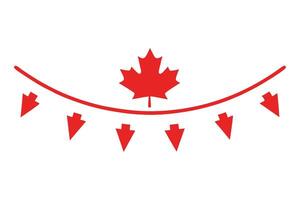 Red Maple Leaf with Curve and Arrows Pointing Downward, Isolated on White vector
