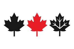Illustration Featuring Black and Red Maple Leaves Isolated on White Background vector