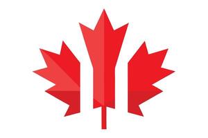 Geometric Red Maple Leaf on White Background Modern Canadian Symbol Illustration and Design vector