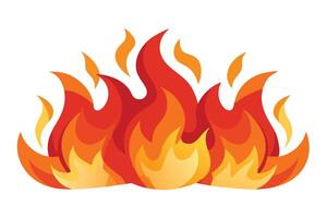 Cartoon Fire Flames with Gradient Effect, Red, Orange, and Yellow Isolated on White vector