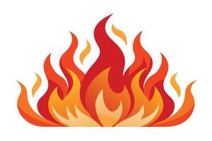 Bold Flame Illustration Red, Orange, and Yellow Fire with Dynamic Flowing Shapes vector