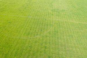 overhead perspective of an authentic grass soccer field photo