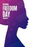 National Freedom Day. February 1. Holiday concept. Template for background, banner, card, poster with text illustration. vector
