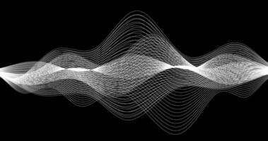Abstract wave of white lines on a black background illustration Scientific design vector