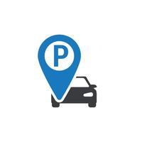 design of car parking location point sign. vector