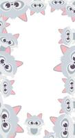 A frame with many cats in it vector