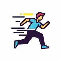 Sprint icon, man fast run icon vector