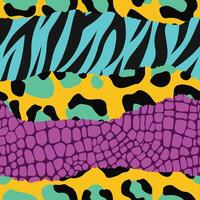 Mixed Animal Skin Pattern, zebra, leopard, crocodile, abstract seamless pattern background vector