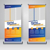 Corporate rollup display banner design template, for promotion vector