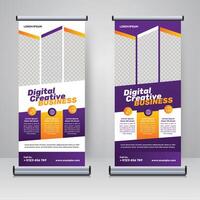 Corporate rollup or banner design display template vector