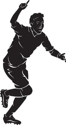 Soccer Number One Gesture Silhouette