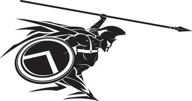 Spartan Spear Attack, Abstract Illustration vector
