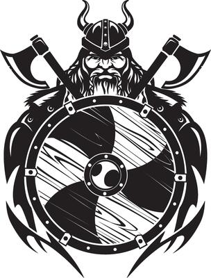 Viking Warrior Shield Emblem